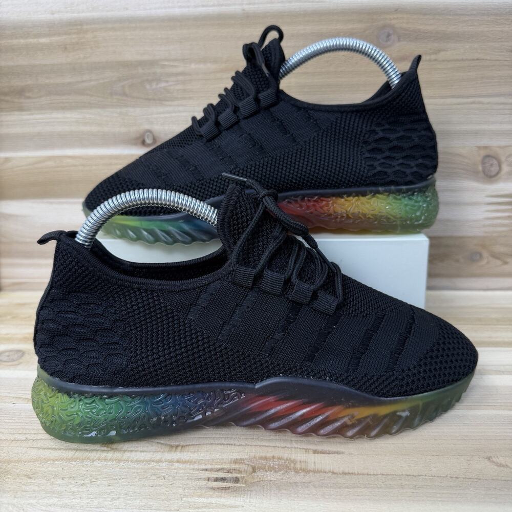 Rainbow Sole Mesh Low Top lace Up Look Slip On Sneaker Women’s Size 9